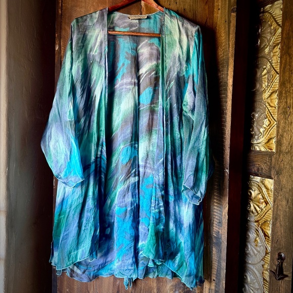 Sheer split-back cape duster /kimono / cardigan / top - Picture 1 of 8